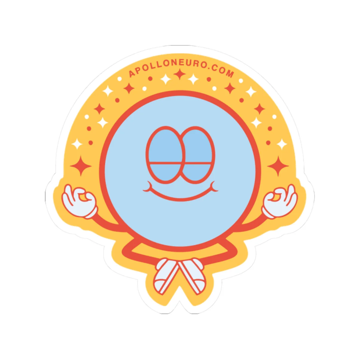 Apollo Guru Meditating Smiley Kiss-Cut Sticker - Image 3